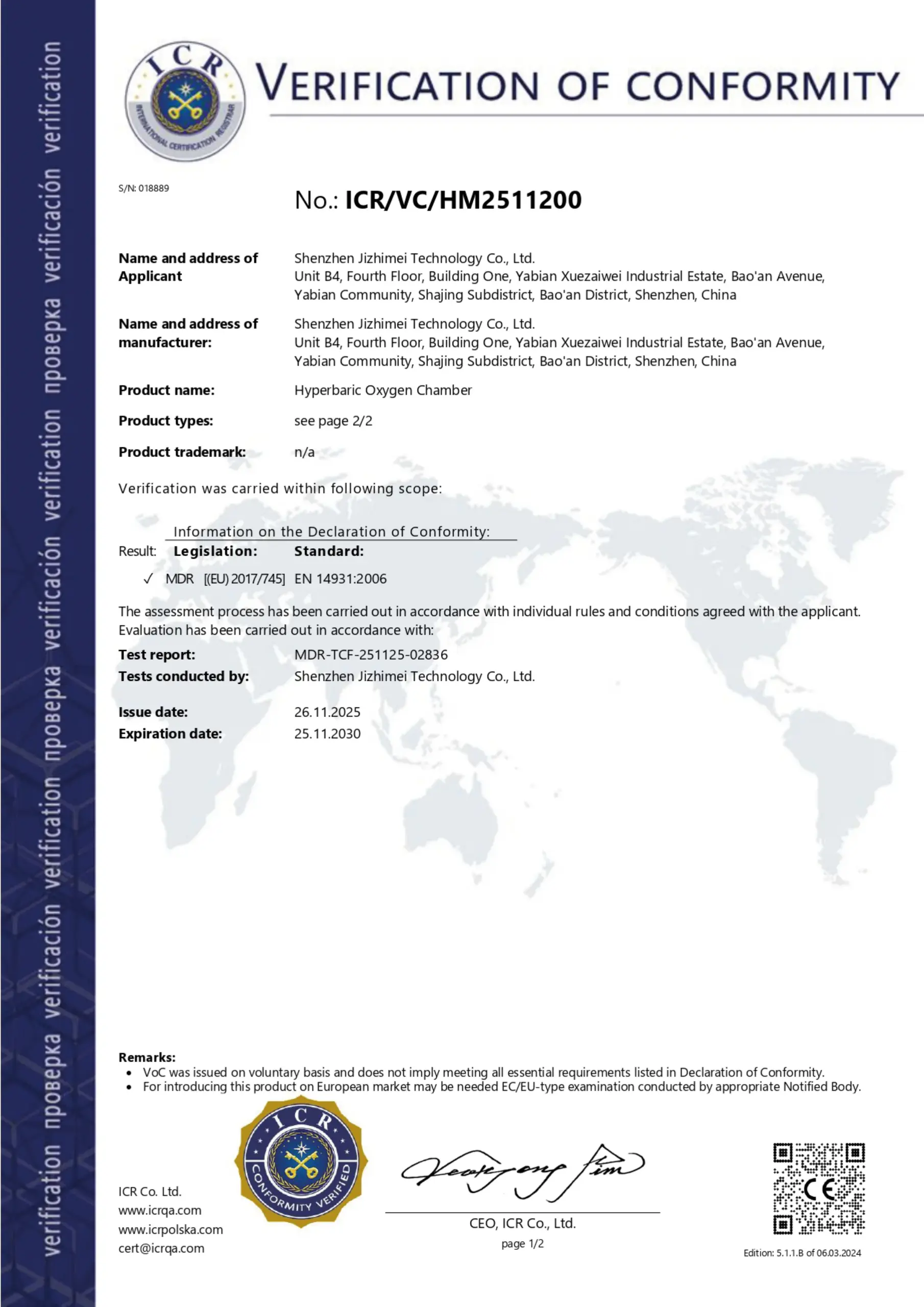 ICR-Certificate